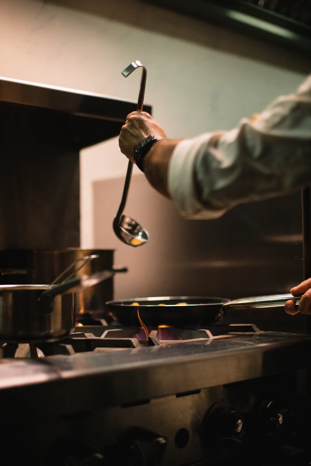 Chef cooking at the stove