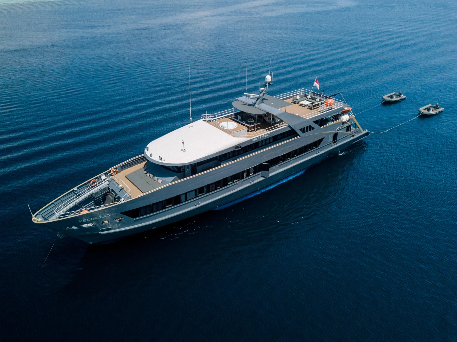 Luxury yacht on turquoise water